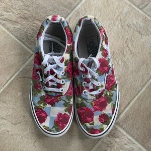 Vans flower sneakers. Womens size 6.5.